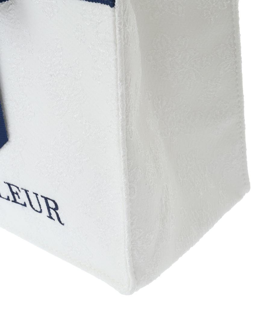 Maison de FLEUR Line Ribbon Jacquard Square Tote Bag, Weiß, F Tote Bag, 08000481500