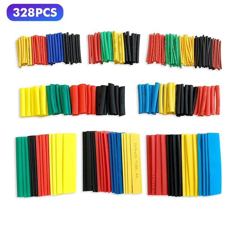 Heat Shrink Tube Insulated Sleeving Tubing Set Car Wire Wrap Heat-shrink Tubing Wrapping Kit Wire Wrap Cable Hot Air Gun 2:1