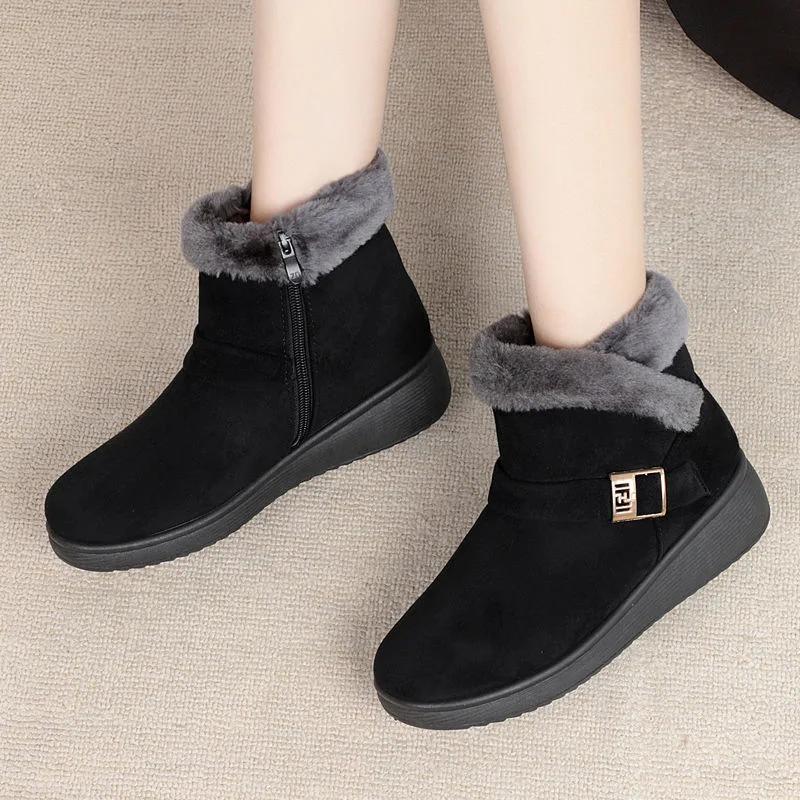 Women's Winter Boots Women's Winter New Women's Thickened Short Boots Casual Warm Shoes Women's Flat Anti-skid Women's Boot