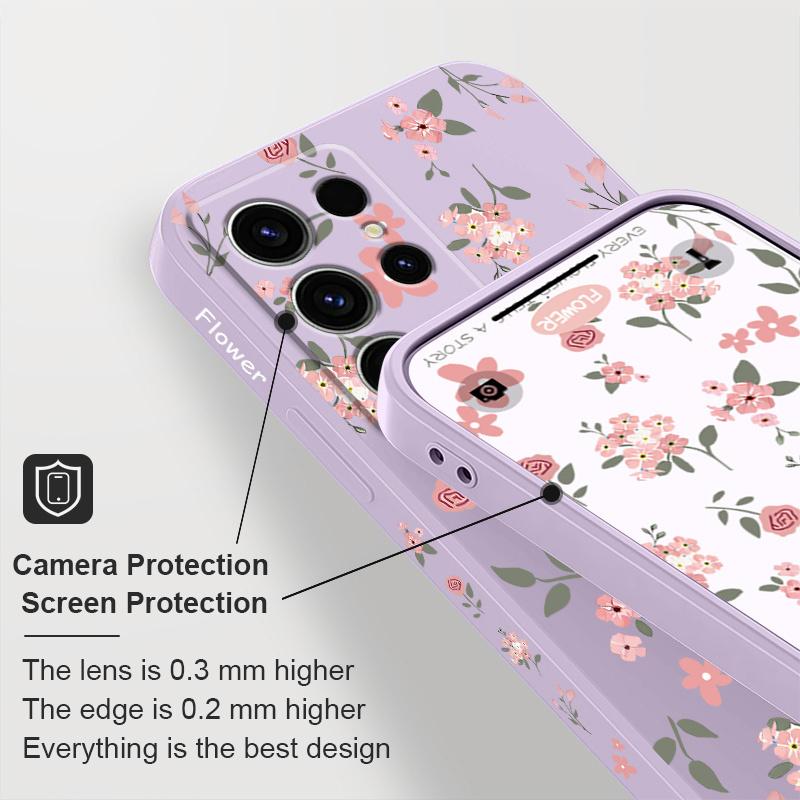 Floral Scent Phone Case For Samsung Galaxy S25 FE S24 S23 S22 S21 S20 Ultra Plus Note 20 Ultra 10 Plus Cover