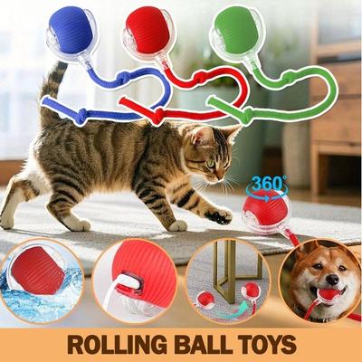 Brinquedo Bola Interativa para Gatos com Rabo Recarregável Inteligente para Animais de Estimação Elétrico para Treinamento 3 Modos Brinquedo Bola Rolante Automática para Gatos Cães