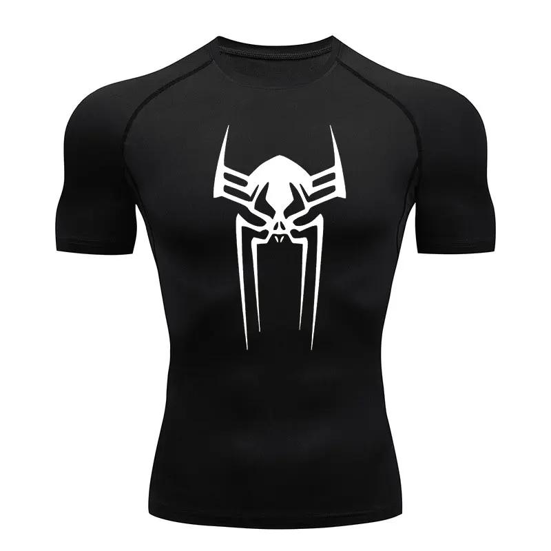 Fitness Man T-shirt Compression Men Four Seasons Vacation Casual Adult  Short Sleeve Spider  Fashion Print  Multi-color Trend