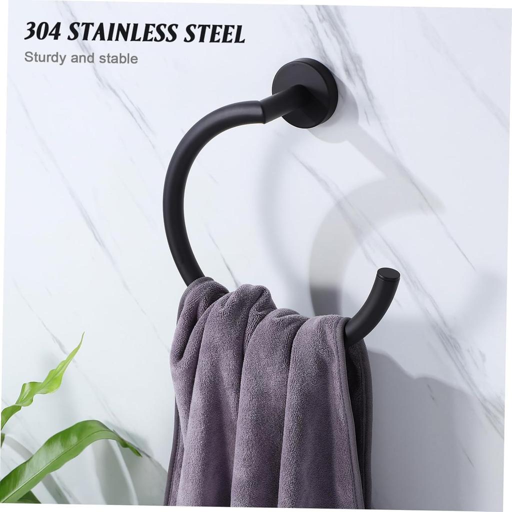 Wandmontierter offener Handtuchring, Dekorative Handtuchaufhängung, Edelstahl-Design, Badezimmerzubehör für Handtücher und Waschlappen