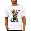 TEEHUB Vintage 3D Cat Play Guitar Men T-Shirt Fashion Streetwear Short Sleeve T Shirts Hipster Music Tee Cool Tops
