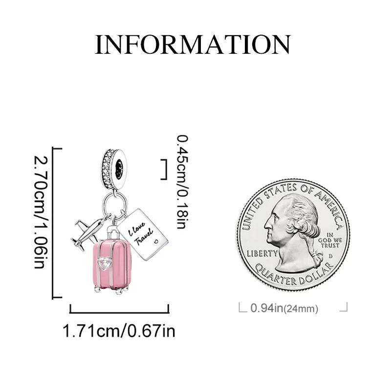 Copper Romantic Zircon Red Love Heart Charms Beads Fit Original Pan Bracelet Bangles Diy Fine Jewelry For Women