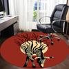 1pc Zebra Tree Office Round Area Rug, Indoor Mat Suitable ForOffice, Under Office Chairs Bedroom Living Room Home Decor, Room Deco  D041