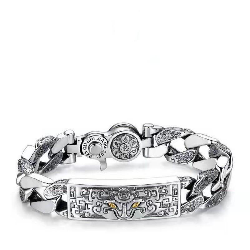 Hochwertiges Mantra-Armband mit Völlerei-Muster und sechs Zeichen für trendigen Retro-Mode-Thai-Herrenschmuck