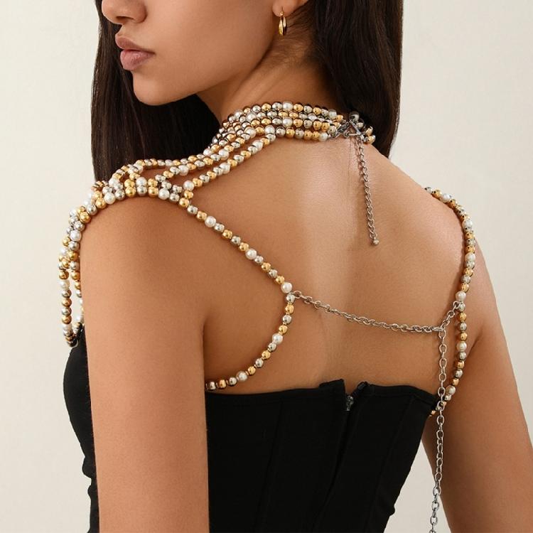 Elegant Faux Pearls Shoulder Necklace For Women Perfect For Pageants Proms Party Wedding Photo Props