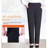 Women's High Waist Straight-Leg Velvet Pants - Autumn/Winter, Thick Black Trousers for Middle-Aged & Elderly.