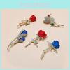 Fashionable Alloy Rose Pin With Electroplating For Casual And Office Wear