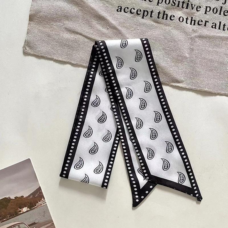 Luxary Brand Design Flower Print Silk Scarf for Women Fashion Hair Headband Foulard Lady Skinny Bag Scarves Neckerchief Tie