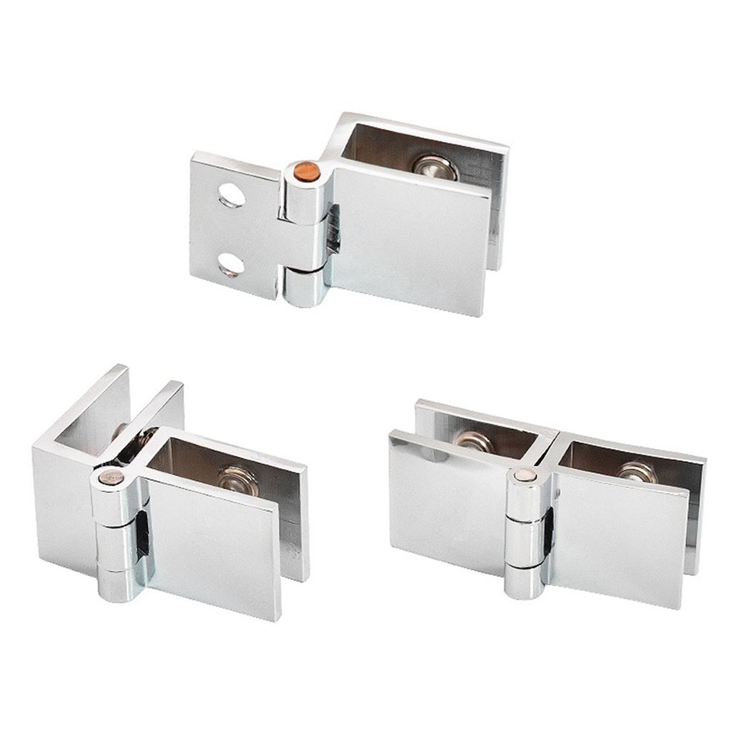 Thickness Glass Door Hinge Copper Glass Clamp 0Degree/90Degree/180Degree Glass Cupboard Showcase Cabinet Door Hinge