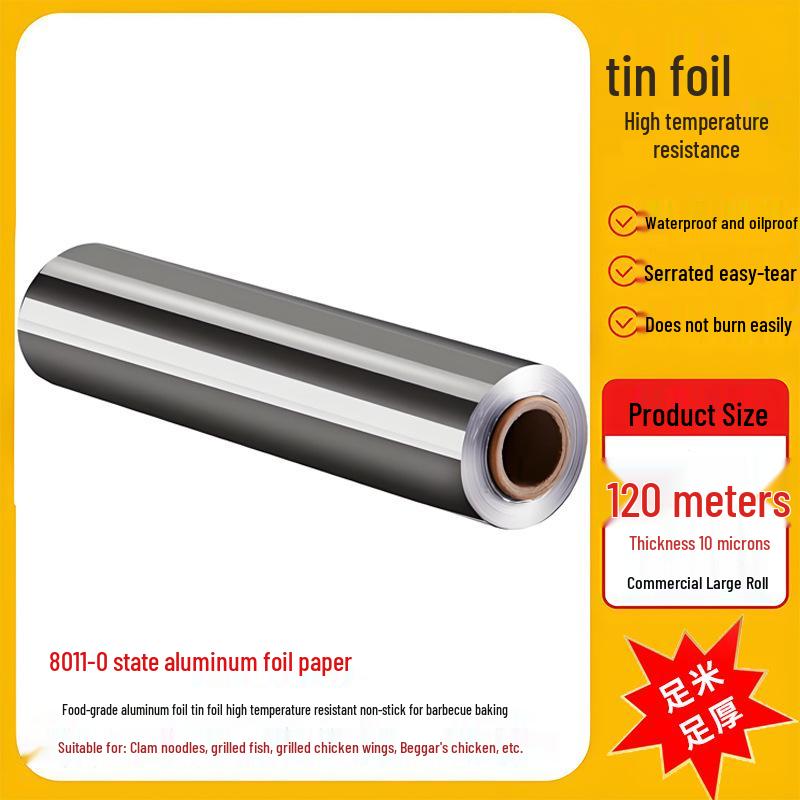 Thickened Commercial Food-Grade Aluminum Foil for Barbecue, Air Fryer, and Oven Use