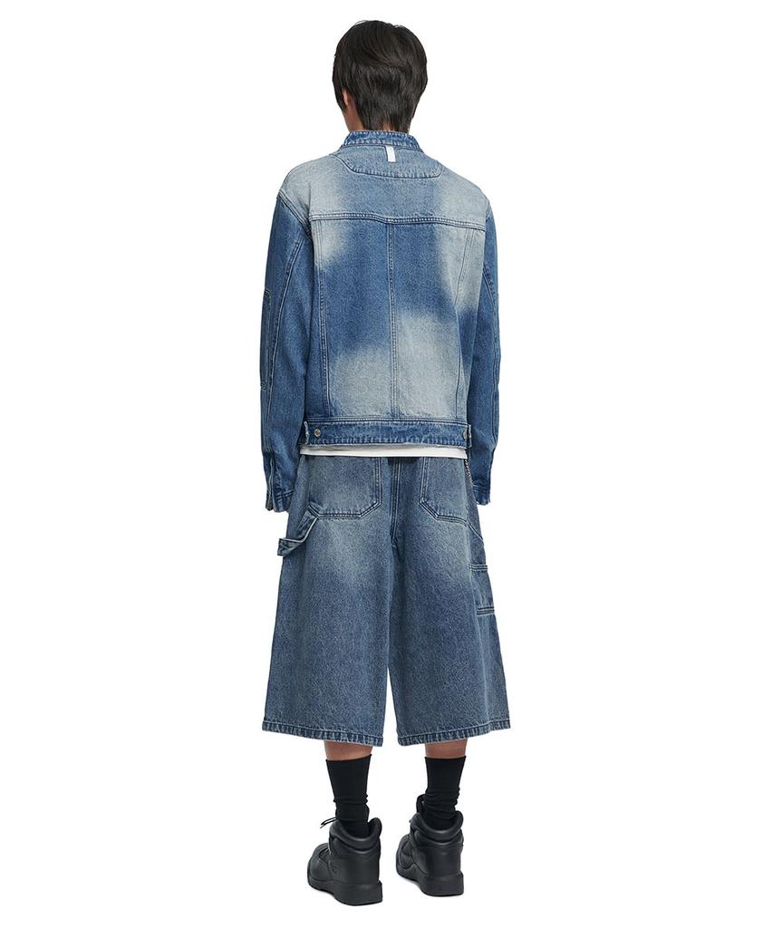 Nomanual Washed Denim Rider Jacket - Washed Blue