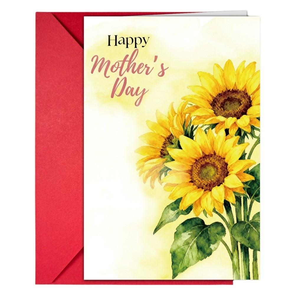 10Pcs/Set Folding Mother's Day Greeting Card Elegant Holiday Card Thank You Card Invitations Cards