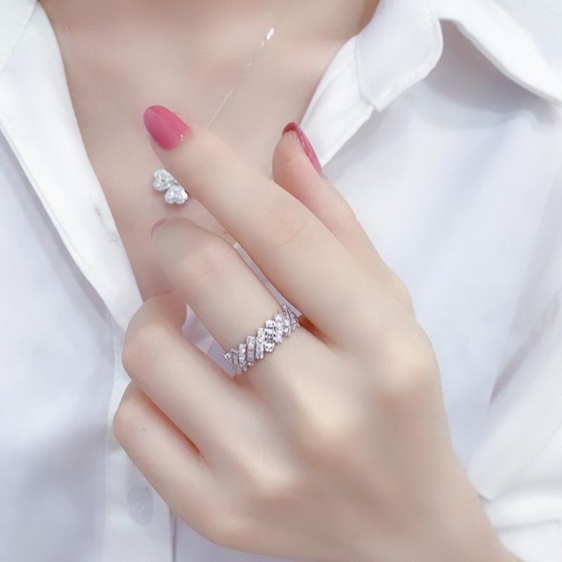 European and American fashion ladies simple personality sweet ring temperament versatile anniversary ring