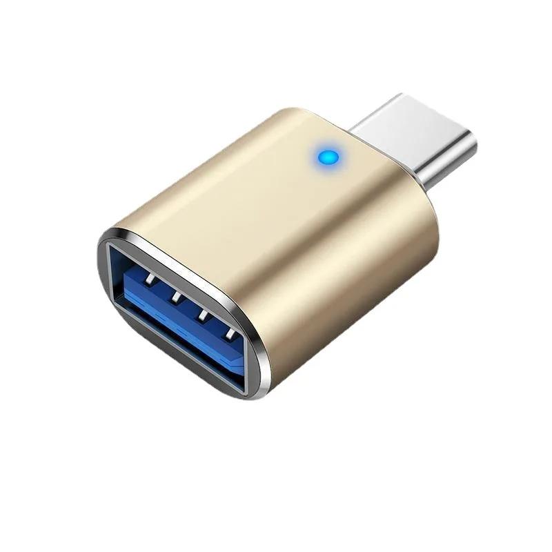 1pc LED USB 3.0 To Type C Adapter OTG To USB C Female Connector for Phone