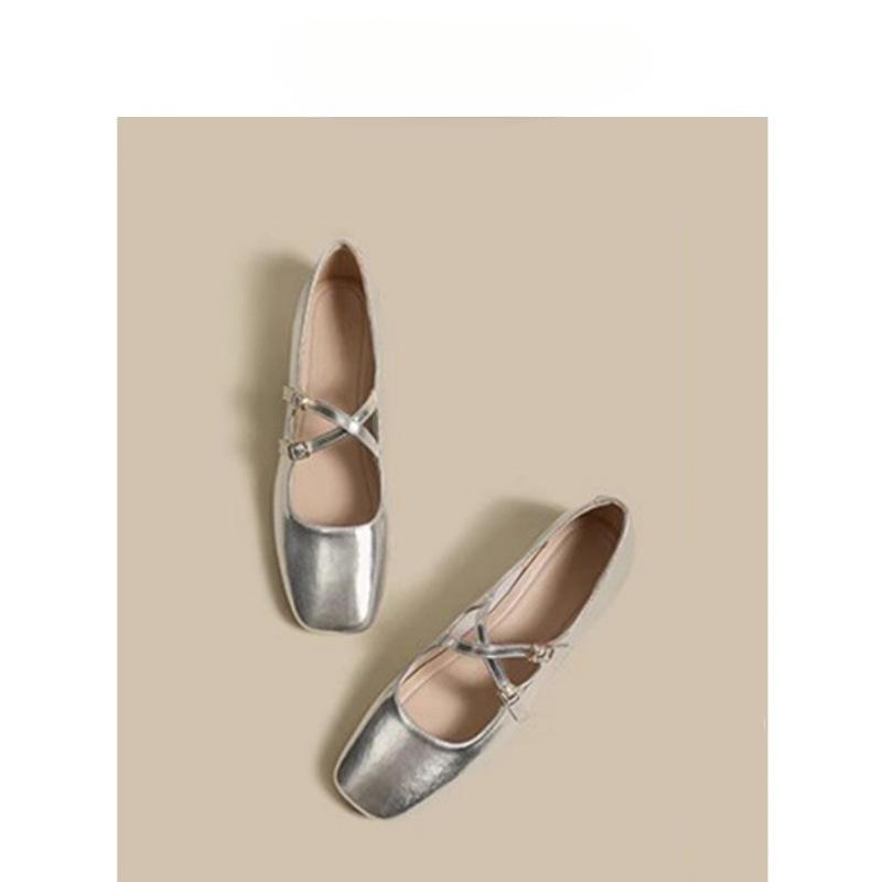 French Mary Jane Shoes Women's Head Silver Fairy Shoes Gentle Single Shoes 2025 New Spring British Style Small Leather Shoes
