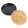 Black Color Bamboo Tea Tray Round Shape Kungfu Tea Tray Home Decor Round Tea Tray  Tea Accessories