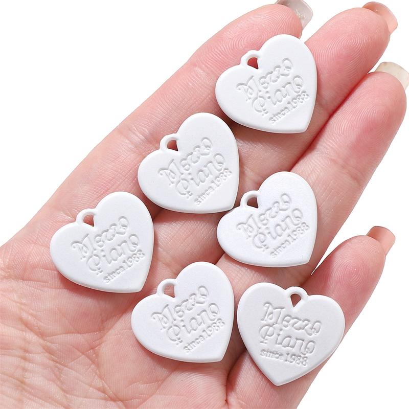 10 etichette acriliche con ciondolo a forma di cuore d'amore per la realizzazione di gioielli, orecchini fai da te