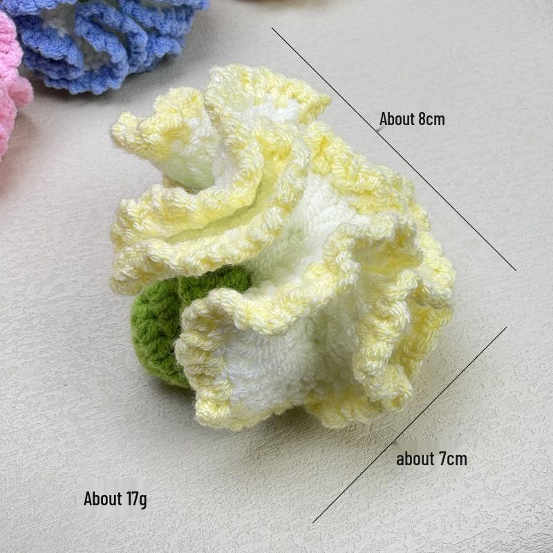 Crochet Carnation Flower Keychain Ring - Plush DIY Jewelry Accessories for Mother s Day Gifts