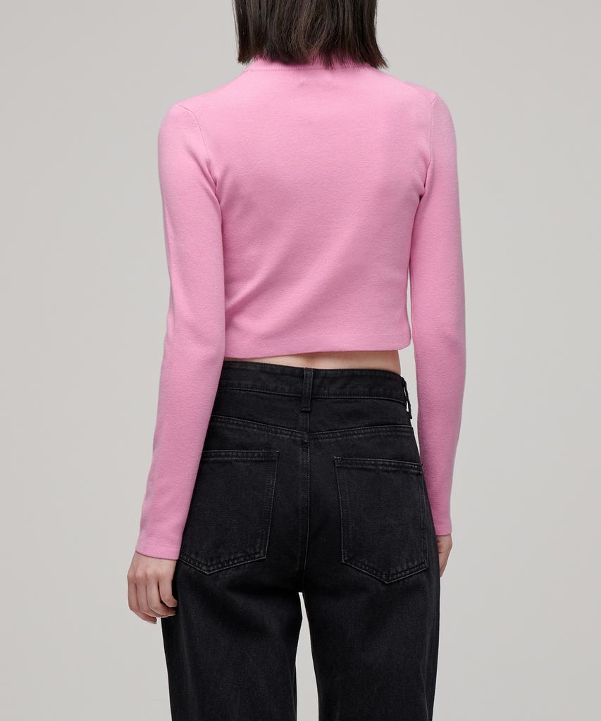 MUSINSA STANDARD WOMAN Women'S Slim Crop Mock Neck Knit [Pink]