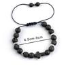 Adjustable Multi-Color Volcanic Stone Cross Beaded Bracelet