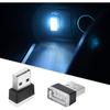 2Pcs USB LED Atmosphere Lights Mini Car Interior Accessories Ambient Lamp, Mini USB LED Decoration Night Light for All Car Interiors (ice Blue)