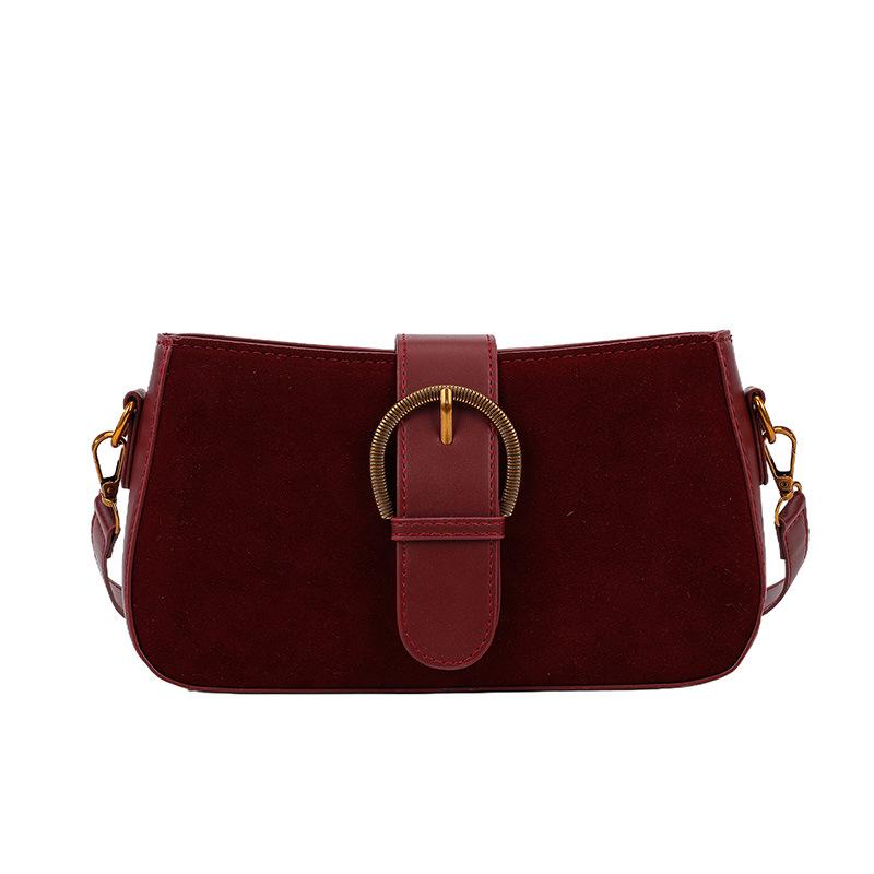 Retro Handbag: Niche Design Frosted Shoulder/Crossbody Bag