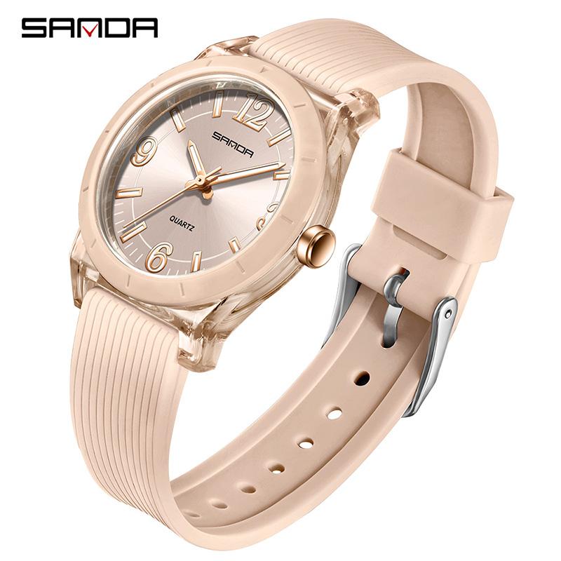Fashion SANDA Top Brand New 6277 Silicone Strap Children's Watch Waterproof Luminous Hands Leisure Student Sports Quartz Watches