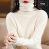 Women's Cashmere High Neck Sweater, Loose Fit, Short Mink Velvet Knit, Base Layer Wool Pullover for Autumn and Winter.