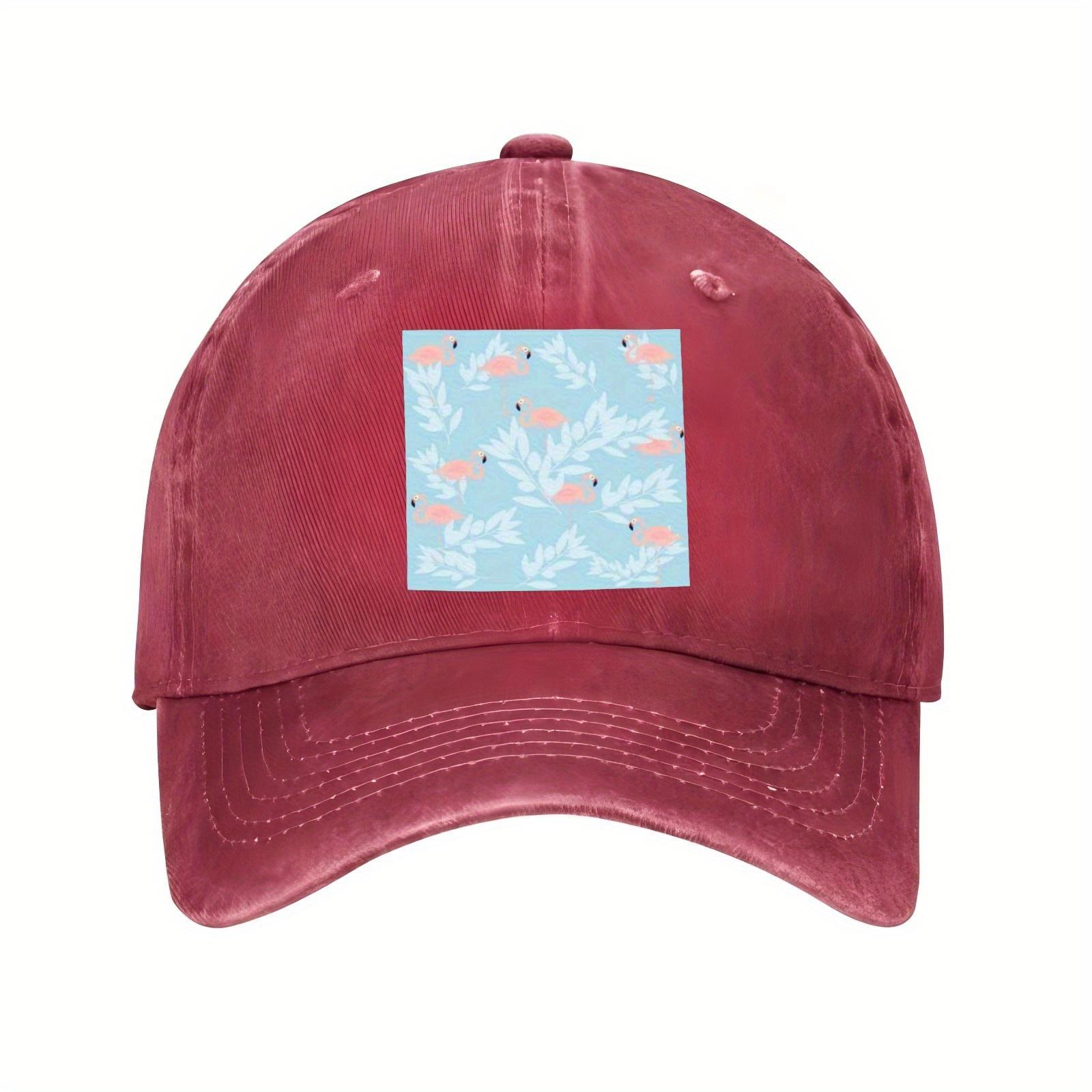 

Flamingo Leaf Pattern Baseball Cap Unisex Casual Adjustable Cotton Summer Sun Hat Men Women One Size