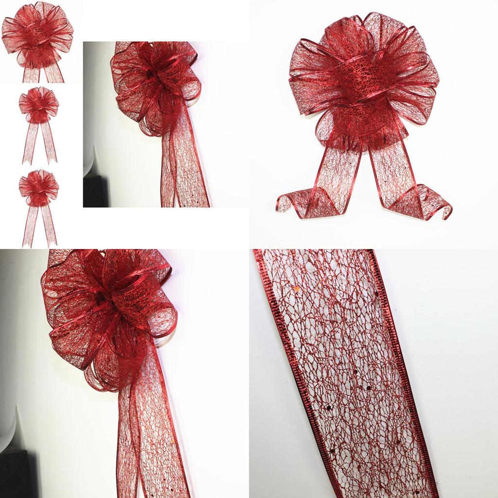 Grand Bouquet de Nœuds Rouges de Noël Ornement Décoratif de Fête Pour la Joie Festive