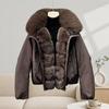 Hot-selling short cotton clothes winter new imitation fox fur down cotton-padded clothes women's loose pie overcome outside