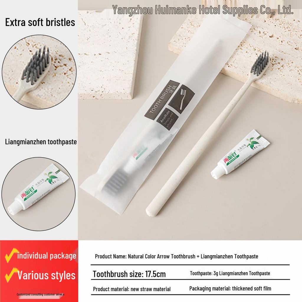 Gästehaus Toilettenartikel Set: Einwegzahnbürste, Zahnpasta, Weichborstenkamm