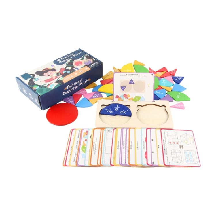 

Elementary Math Manipulatives Wooden Fraction Puzzle Learning Tool For Kids Ages 6-12 Develops Number Sense 1