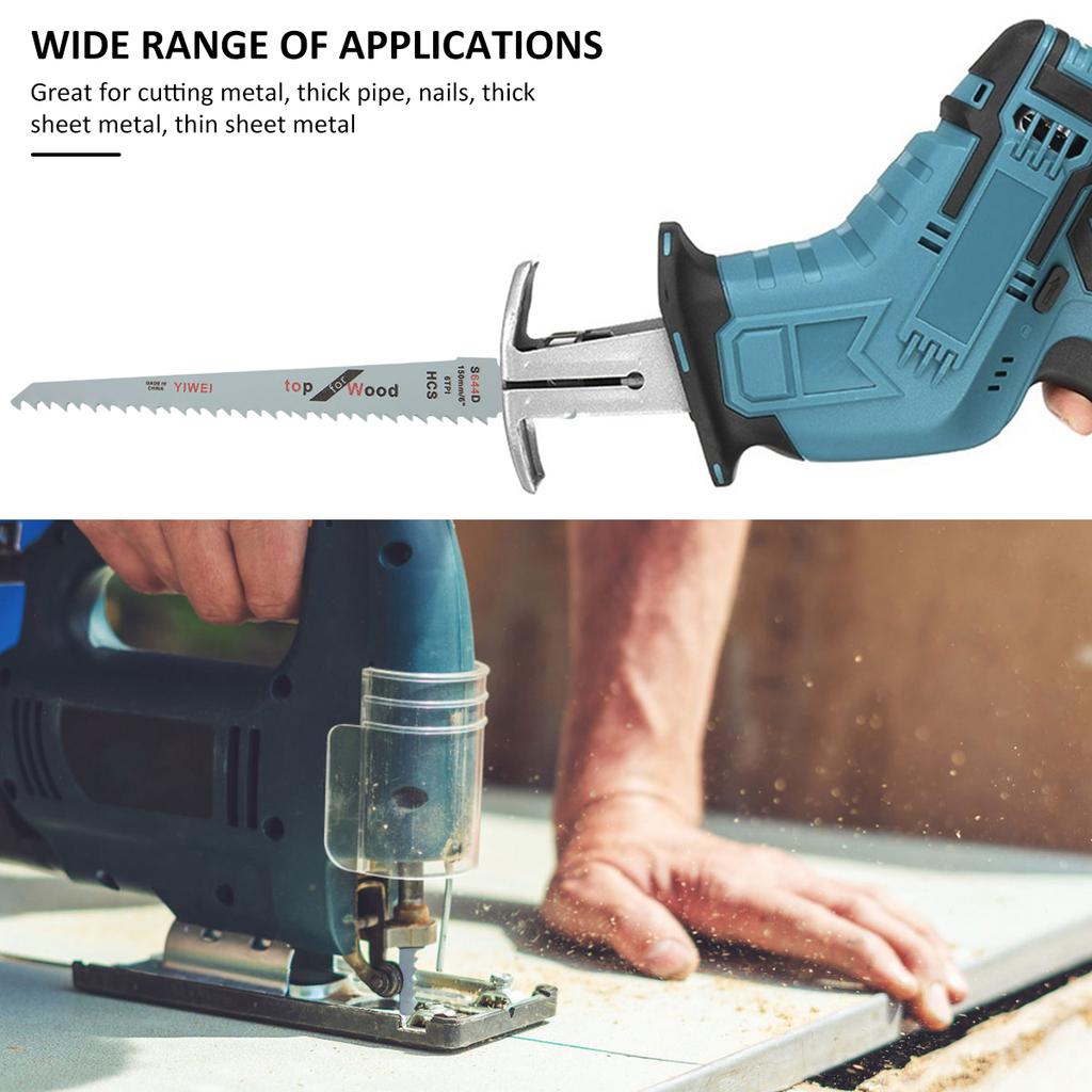 5Pcs Reciprocating Jig Saw Blades Saber Saw Handsaw HCS Multi Saw Blade For Cutting Wood Metal Renovator Power Tools Accessories