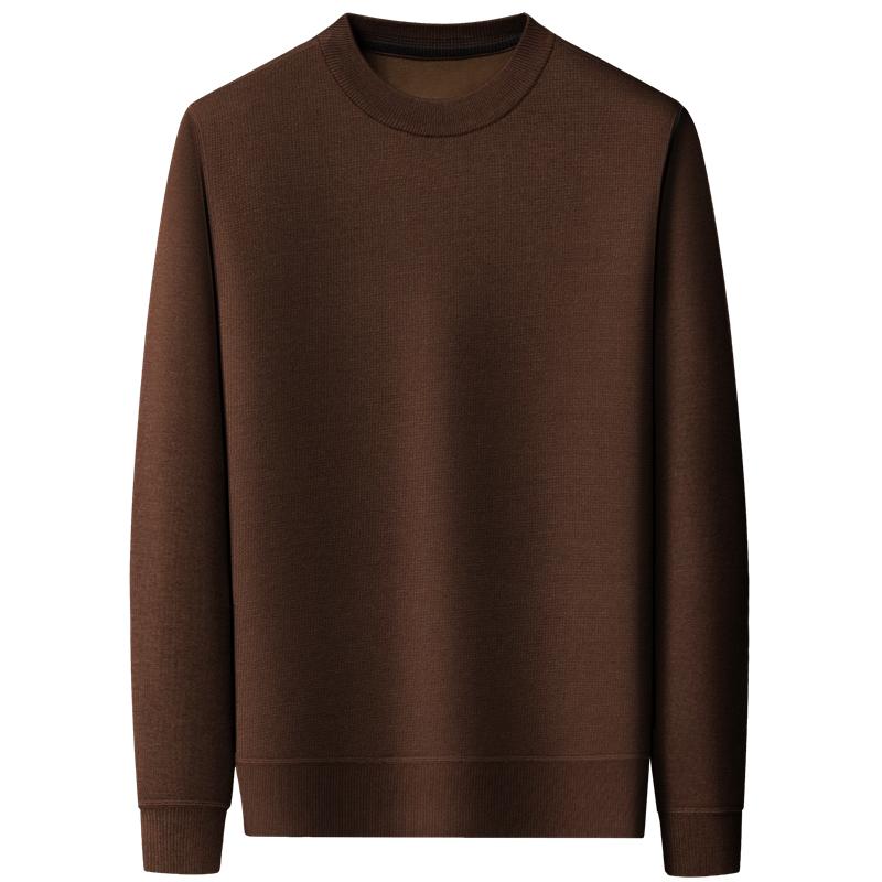 Men s Warm Knit Sweater - Autumn/Winter, Velvet-Lined, Thickened Base Layer for Middle-Aged & Elderly. L