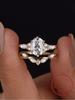 925 Silver Shiny Oval Marquise Zircon Ring Set For Women Engagement Wedding Luxury Fashion High Quality Fine Jewelry