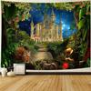 Fairy Tale Fantasy World Castle Tapestry Cartoon Forest Tapestry Magic Tapestry Girls Bedroom Living Room Dorm Party Wall Decor