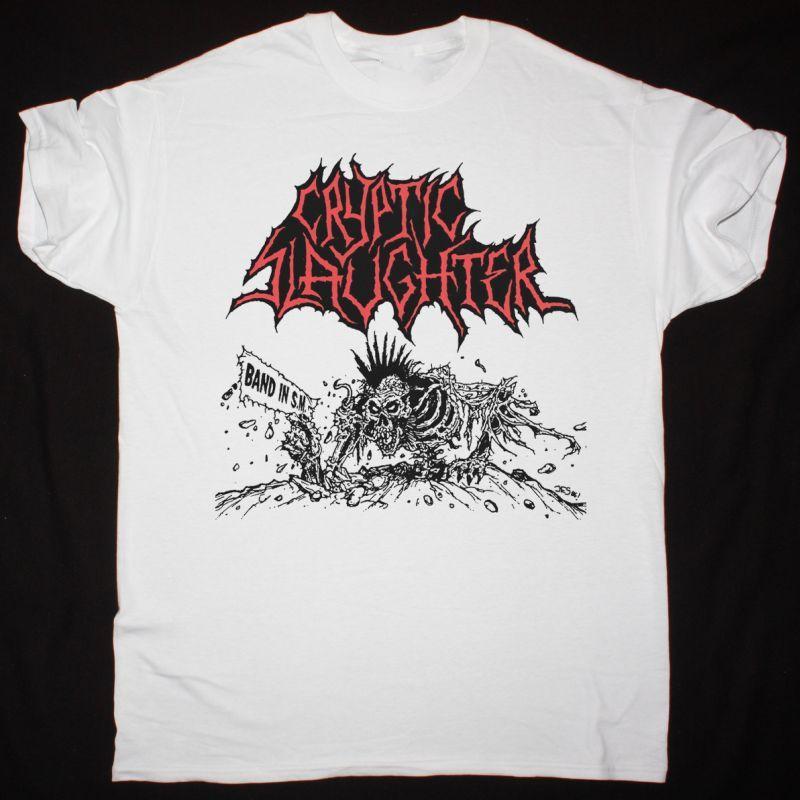 NEW CRYPTIC SLAUGHTER BAND Short Sleeve White All Size T-Shirt  BT113 Unisex T-Shirt S