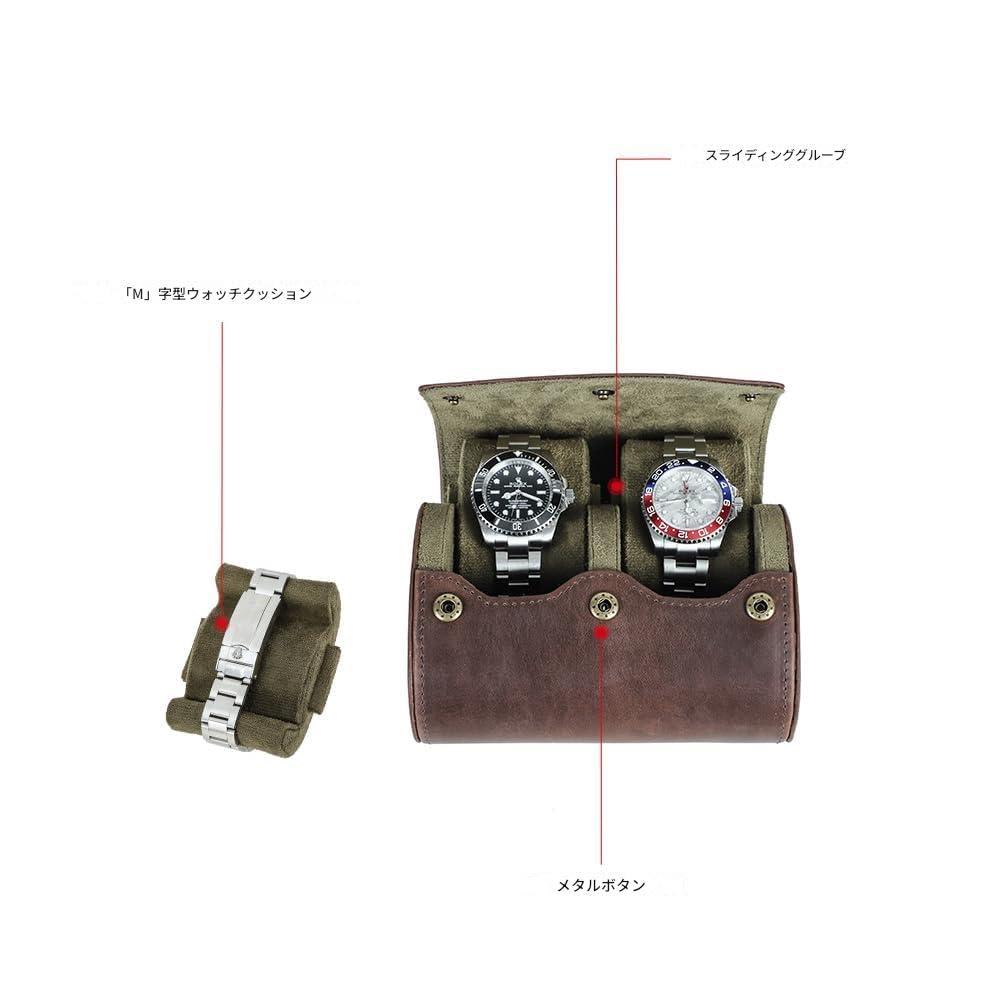 Family Watch Storage Genuine Leather Watch Perfect for Travel Contact's 2-Piece Box, Egg-Shaped, Roll, Shock-Resistant,