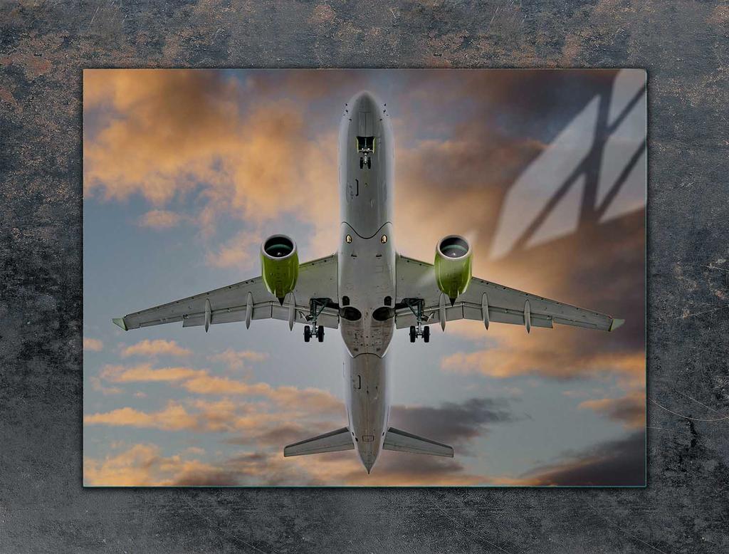 GLAS-KOCHFELD-SCHUTZPLATTE 70x52 FLUGZEUG