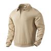 Men'S Long Sleeved Zipper Collar Shirt, Fashionable And Casual Lapel Top