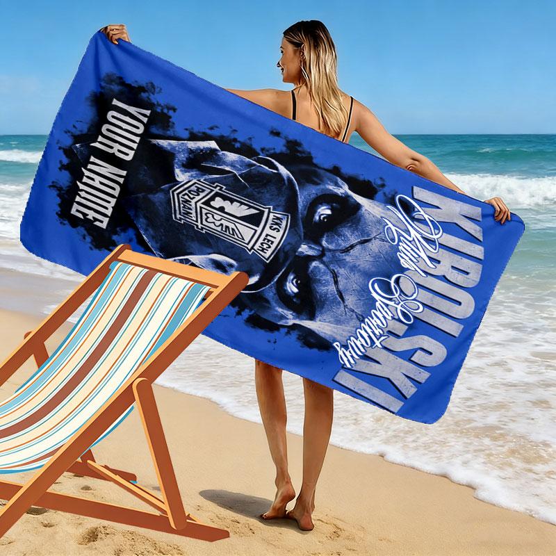 Custom KKS Lech Poznań Print Beach Towel, Large Soft Quick Dry Towel for Beach Camping Swimming