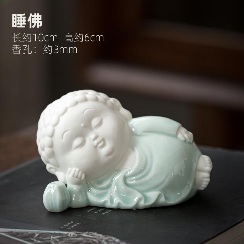 

1PCS Creative Ceramic Little Monk Incense Insertion Figure Zen Indoor Aromatherapy Stove Decoration