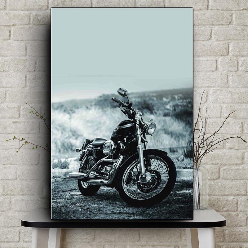 RELIABLI Canvas Paintings Vertical Motorcycle Pictures Modern Wall Art Posters And Prints For Living Room Decoration No Frame