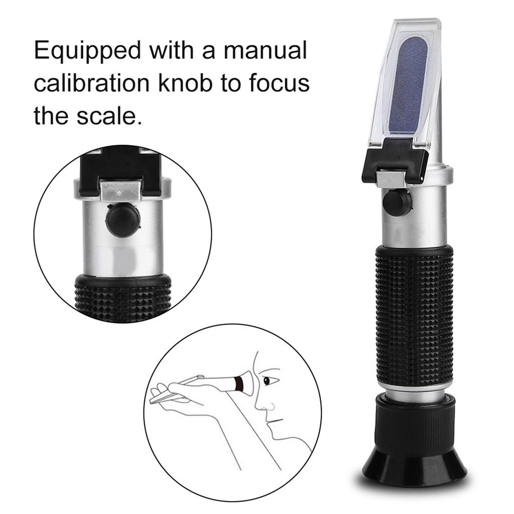 RZ120 Handheld Brix Refractometer Sugar Tester for Beer Wine Fruit Juice 0 32percent  ATC