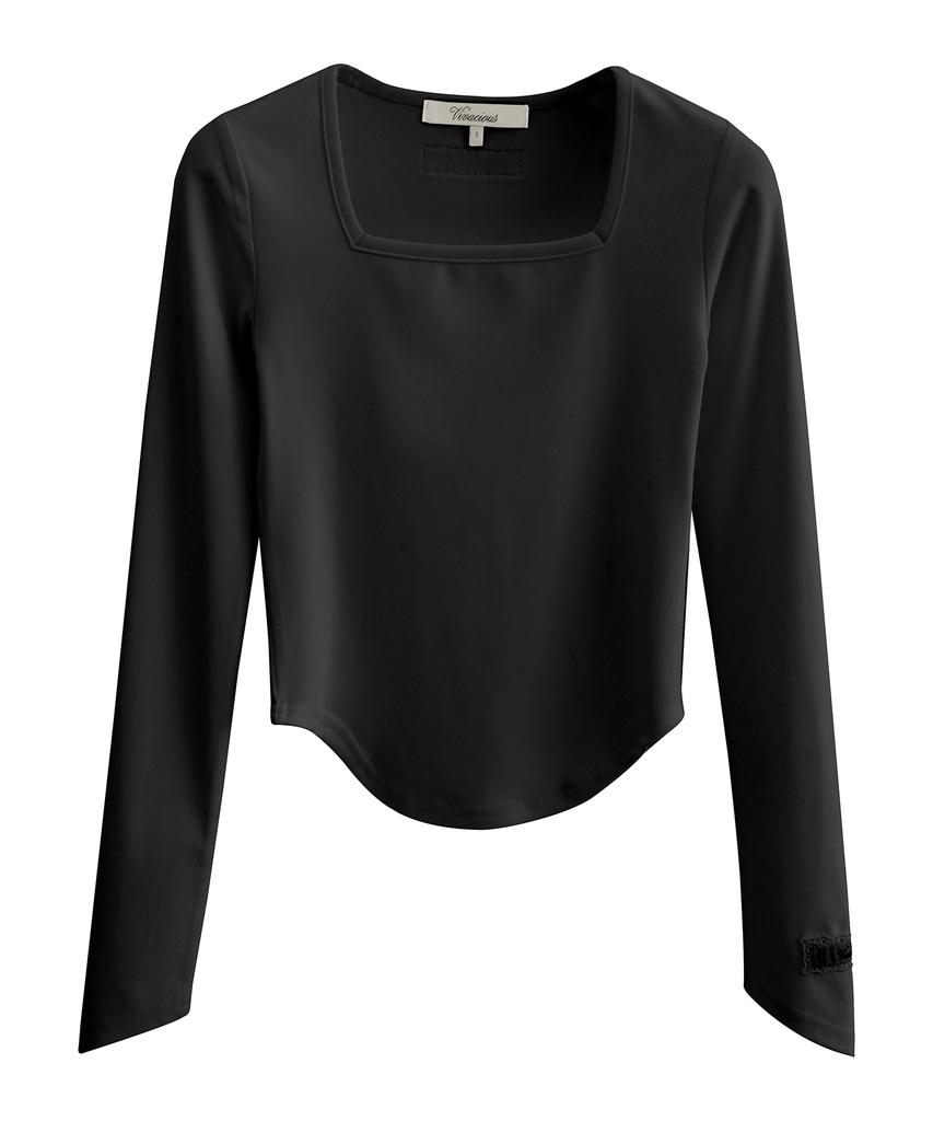VIVACIOUS Square Neck Tee_2Colors