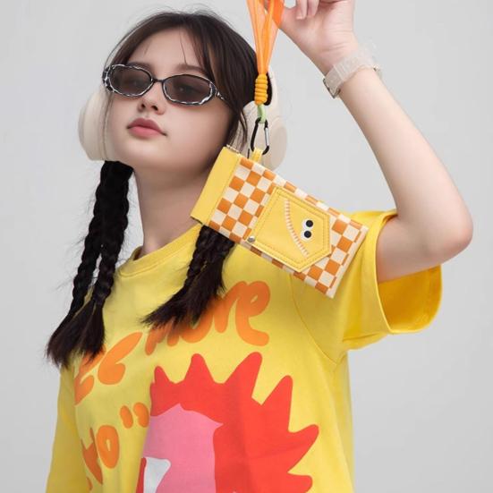 Magnetic Glasses Bag with Lanyard Cute Glasses Pouch Squeeze Top Sunglass Pouch Portable Eyeglass Case